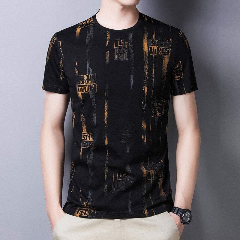 Men’s Vintage Graphic Tee – Black Short Sleeve Summer Casual T-Shirt