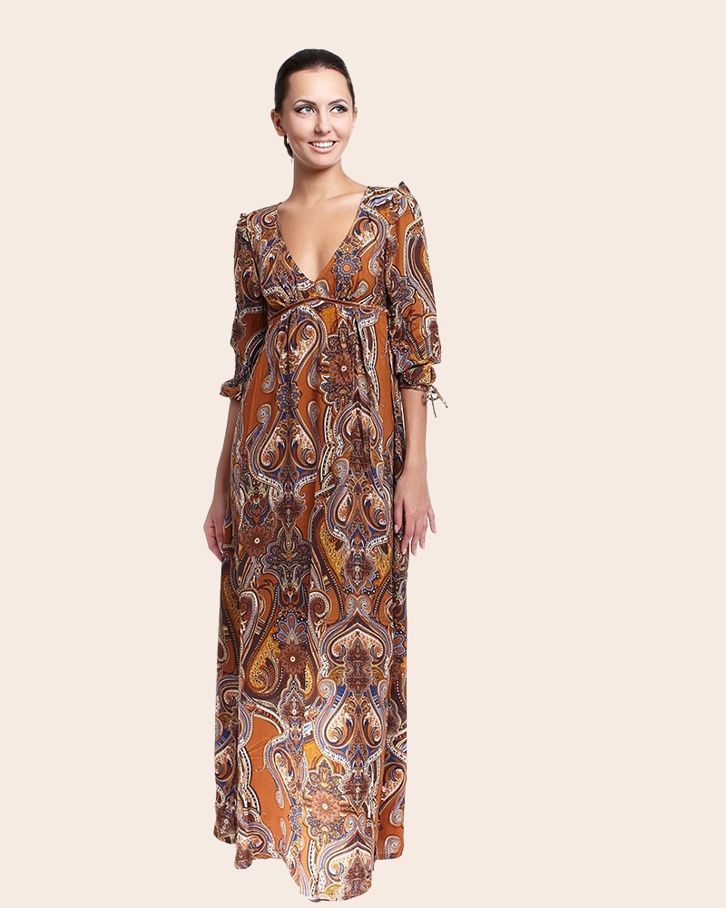 Silk Blend Wrap Dress – Elegant Women's Midi Dress with Flattering Tie-Waist Design