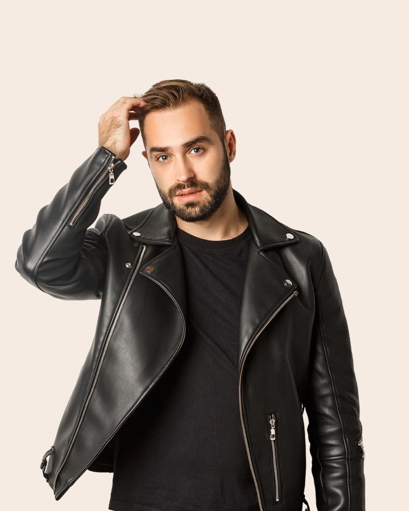 Leather Moto Jacket – Women's Classic Biker Style Zip-Up Outerwear
